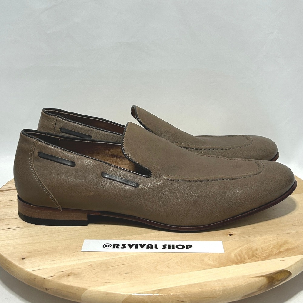 Johnston & Murphy Men's Brownish Gray Leather‎ Slip-on Casual Loafers - 10M